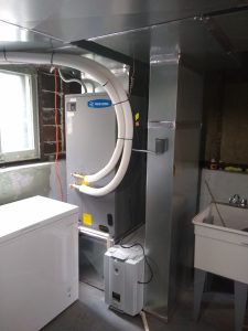 Newly installed ductwork and hosing