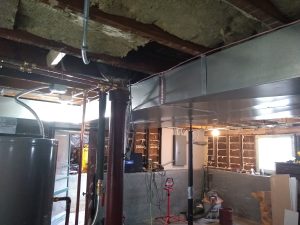 newly installed ducts and vents from the side