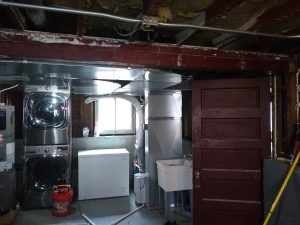 newly installed ducts and vents from the side