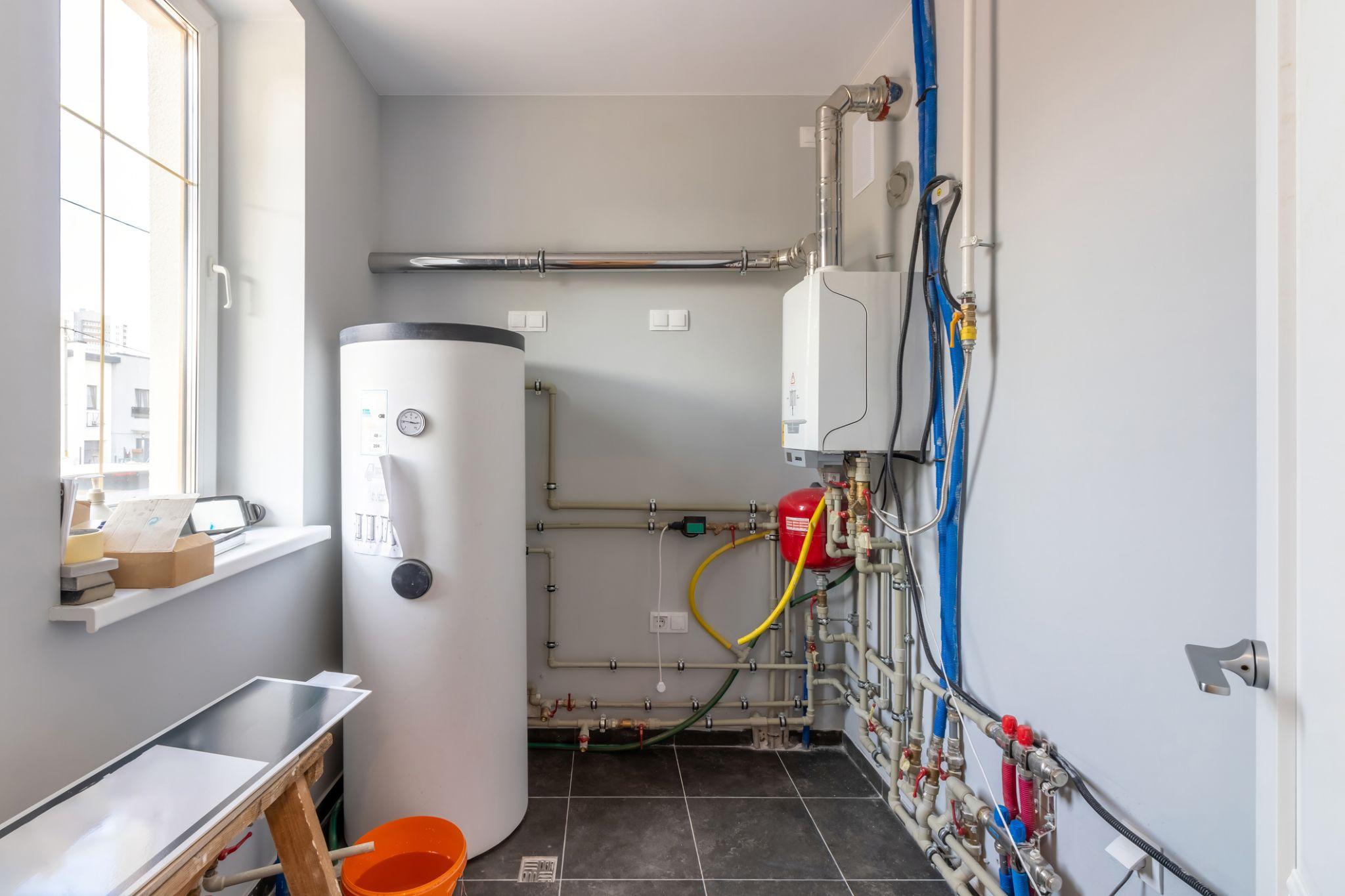 Boiler in a utility room of a home